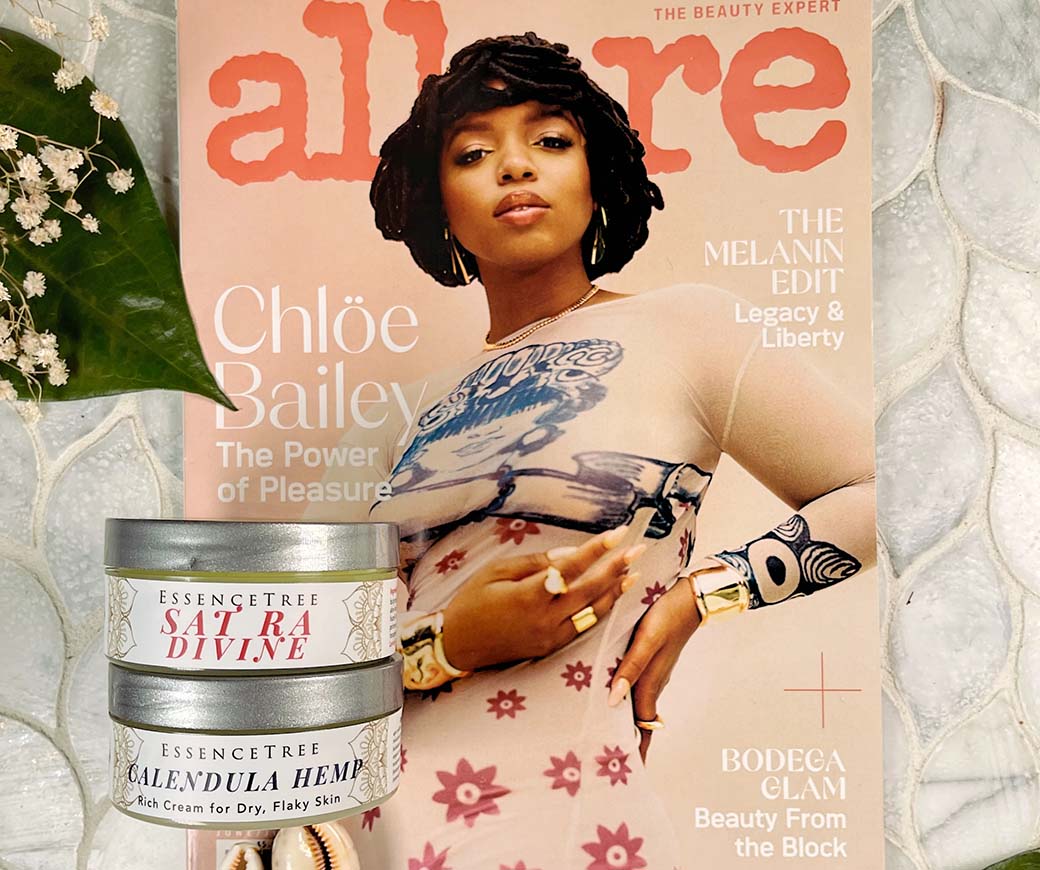 Cover of Allure Magazine with Essencetree products